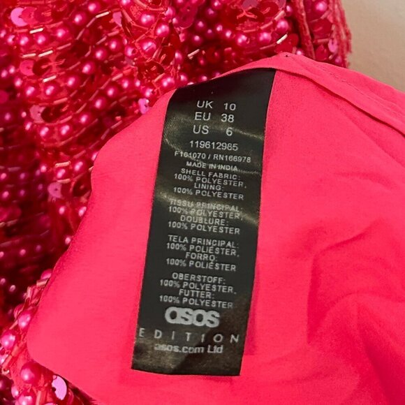 ASOS Pearl And Fringe Halter Midi Dress in Pink Size US 6 - Picture 11 of 15